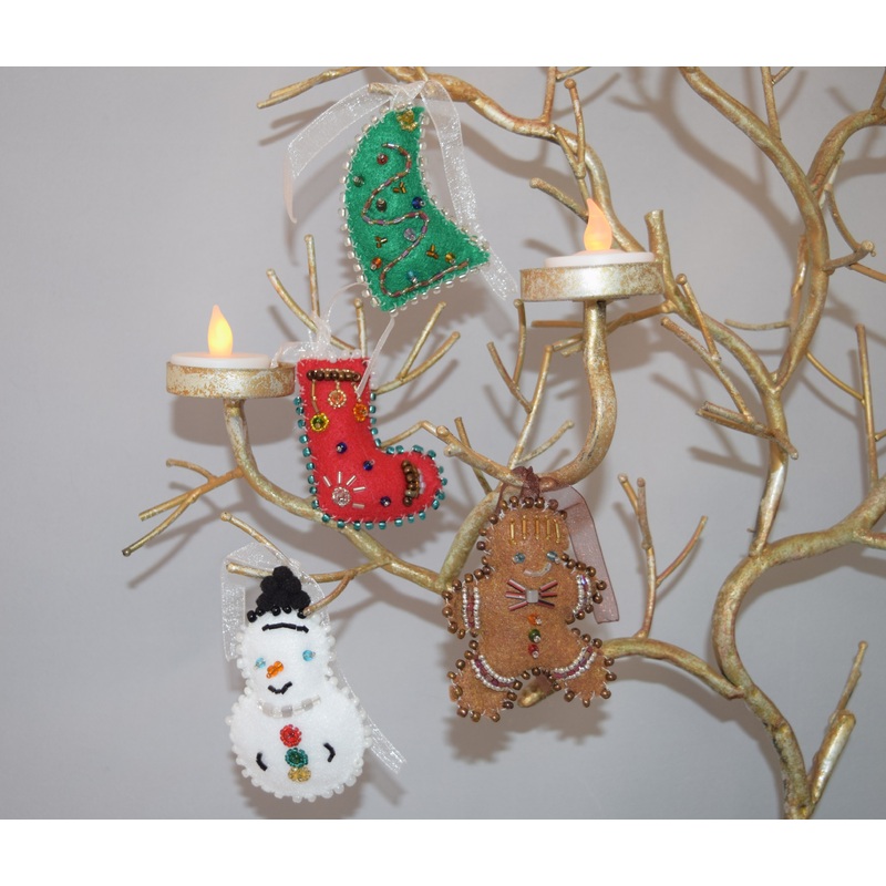 Christmas ornaments, set of 4 by Renata Maliszewski