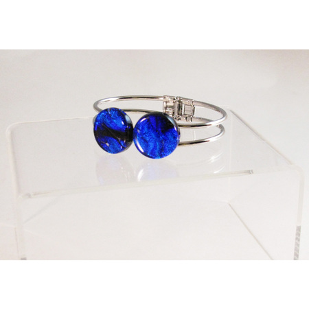 Medium hinge bracelet blue glow