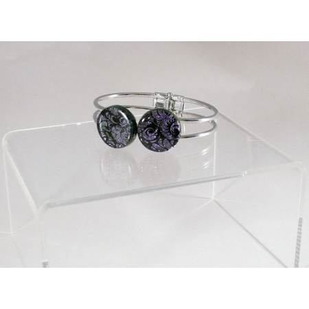 Medium hinge bracelet purple   black