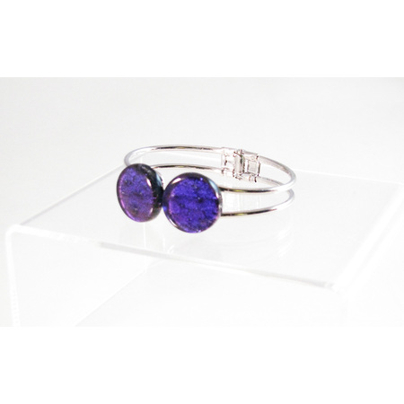 Medium hinge bracelet purple glow