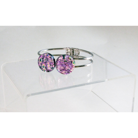 Medium hinge bracelet purple shimmer