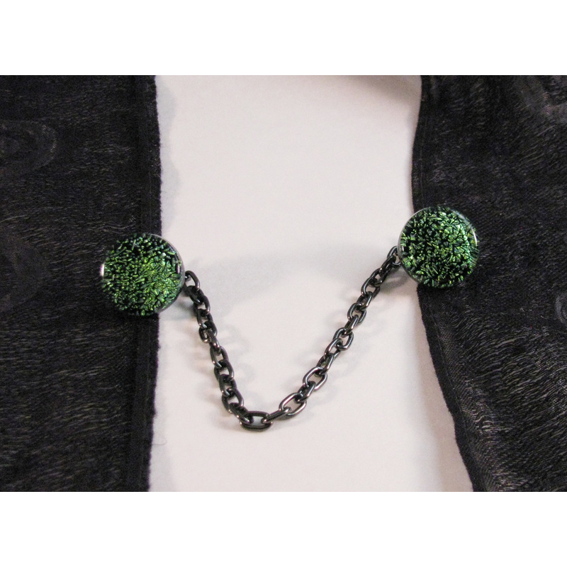 Green Crinkle Dichroic Sweater/Tallit Clip by Sheila Papaioannou