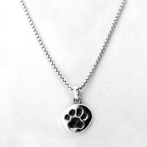 Paw Print on Box Chain Necklace by Lisa Greene