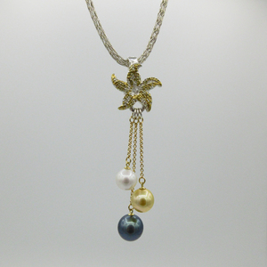 Seascape - South Sea, Tahitian and Akoya Pearl Necklace by Ann Flick