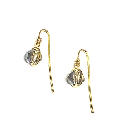 Medium earrings gold wire crystal topaz 2 of 2