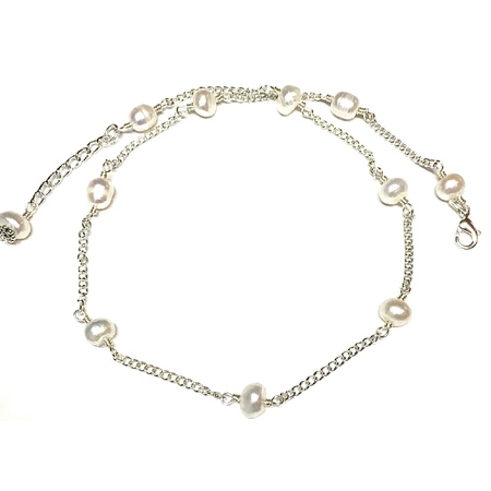 Medium necklace silver chain fwp white and extender