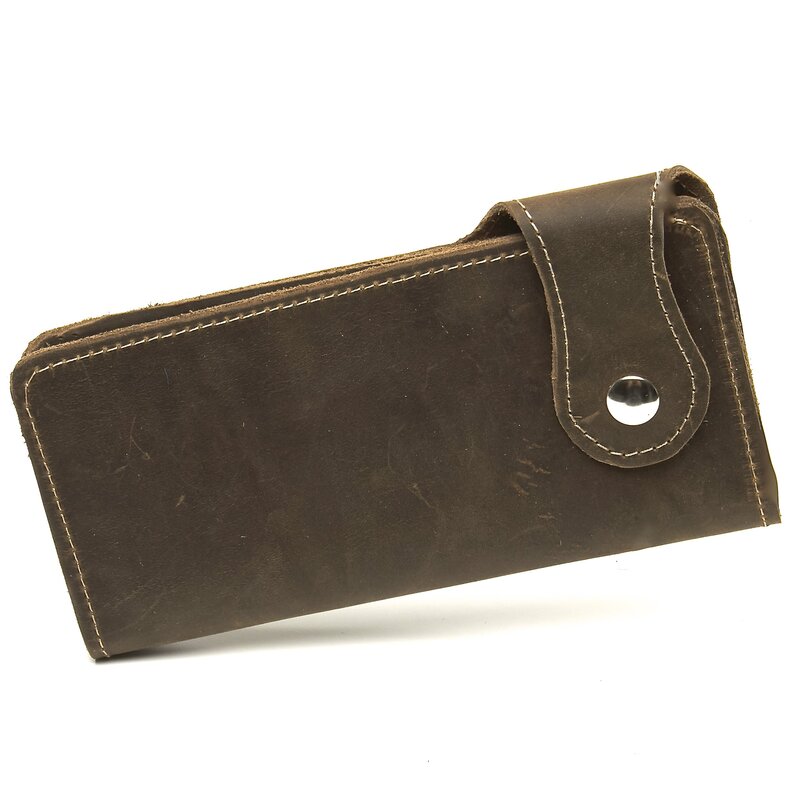 Distressed utility leather cowhide Biker Wallet by Delphine Pontvieux