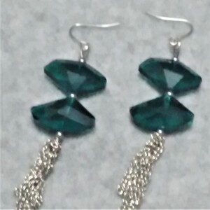  Womens earrings Teal cascade by Patricia  Pint