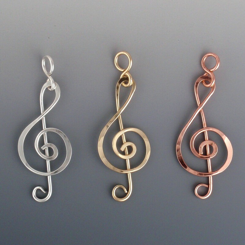 SILVER - Treble Clef Pendant by BettyJ  Christian
