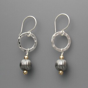 Silver with a Touch of Gold Earrings by BettyJ  Christian