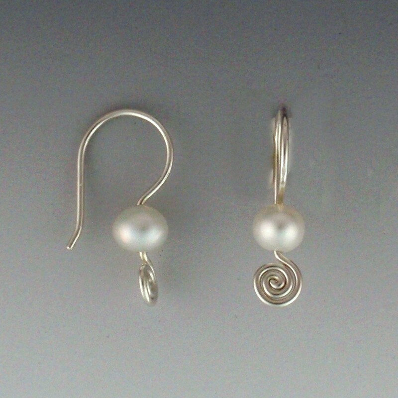 Silver Pearl Earrings by BettyJ  Christian