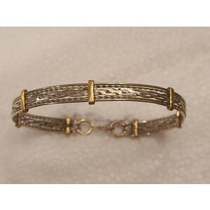 bangle with silver and brass by Sergio Barcena