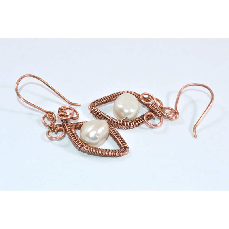 Copper Vintage-Inspired Earrings by Tetyana  Fedorko 