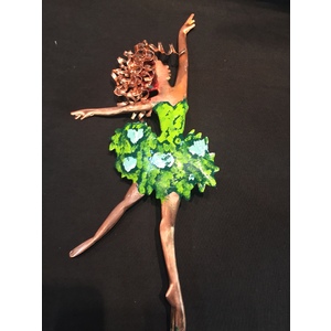 Tiny Floral Ballerina Right, 5"x10" by Alice Calhoun