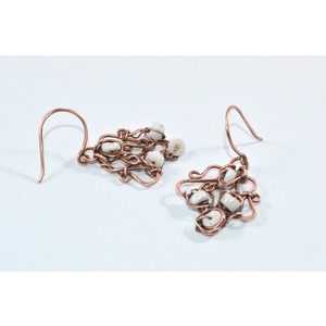 Copper Sea Medallion Earrings by Tetyana  Fedorko 