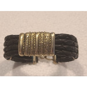 Multi-strand braided leather bracelet by Sergio Barcena