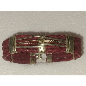 Multi-strand braided leather bracelet by Sergio Barcena