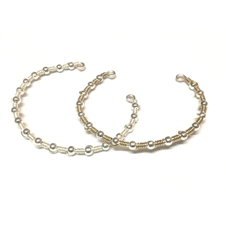 Medium open backed bracelets silver   brass