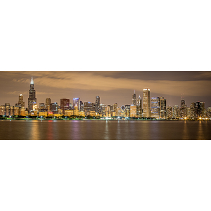 Chicago Night Skyline by Lev Kaytsner