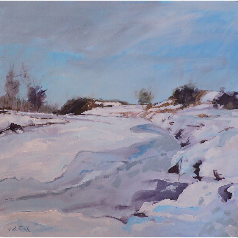 Deep in Snow (not framed) 14"x 14" by Richard Szkutnik