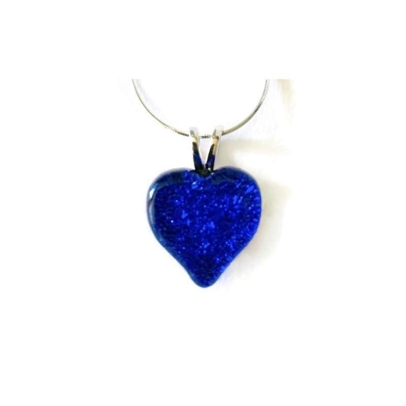 Satori Cobalt Small Heart Necklace by Stephanie Tantillo