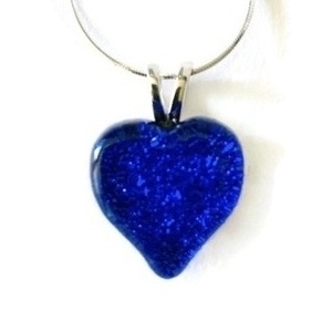 Satori Cobalt Small Heart Necklace by Stephanie Tantillo
