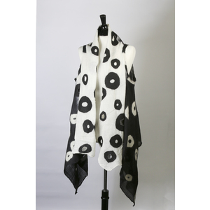 Holey Vest Black and White by Barbara  Poole