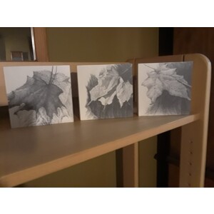 Maple Leaves Series on Gessobord by Marilyn Cuellar