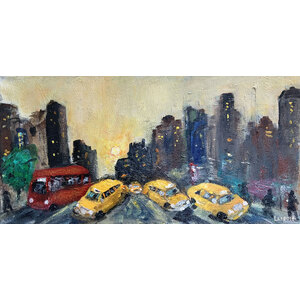 Rush Hour 10"X20" Original Painting - Free Shipping by Bob Leopold
