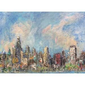 Chicago! --  framed 18”x24” original painting - free shipping by Bob Leopold