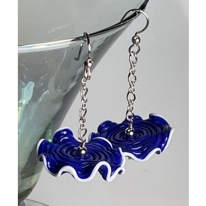 Ruffle Bead Earrings - Royal Blue by Dianna Dinka