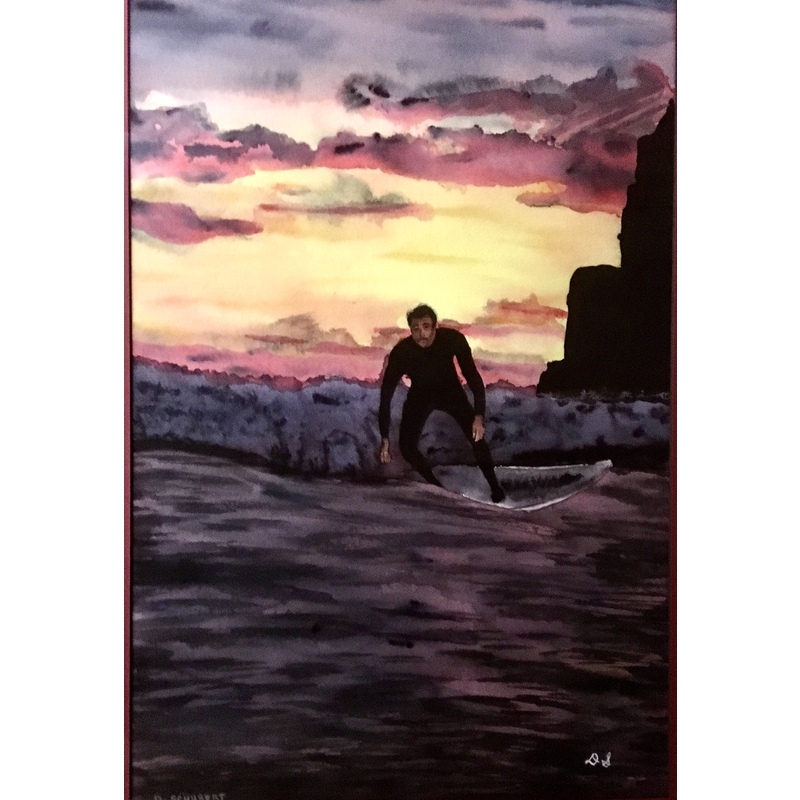 Sunset Surfer by David Schubert 