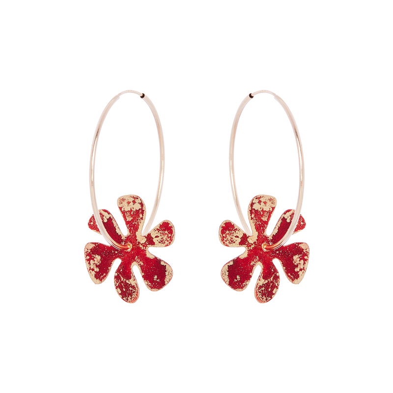 Flower Hoop Earrings by Marilyn and Haley Ballard