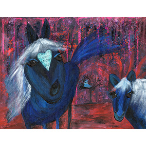 Blue Horses by Cherie Burbach