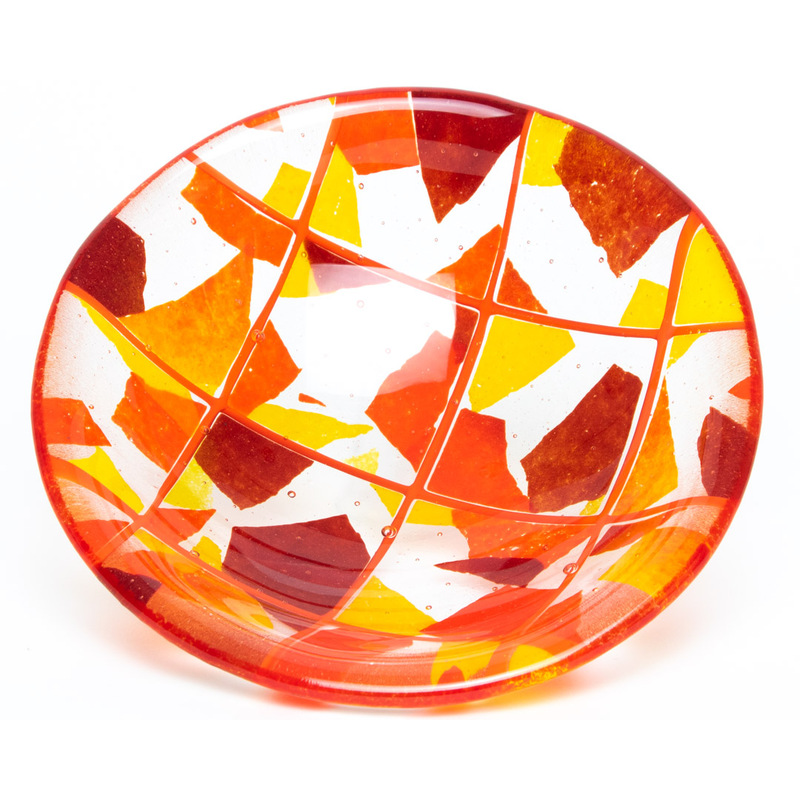 Round Confetti Dish by Dana of Meraki Glass Art