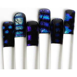 6 Blue Swizzle Sticks by Dana of Meraki Glass Art