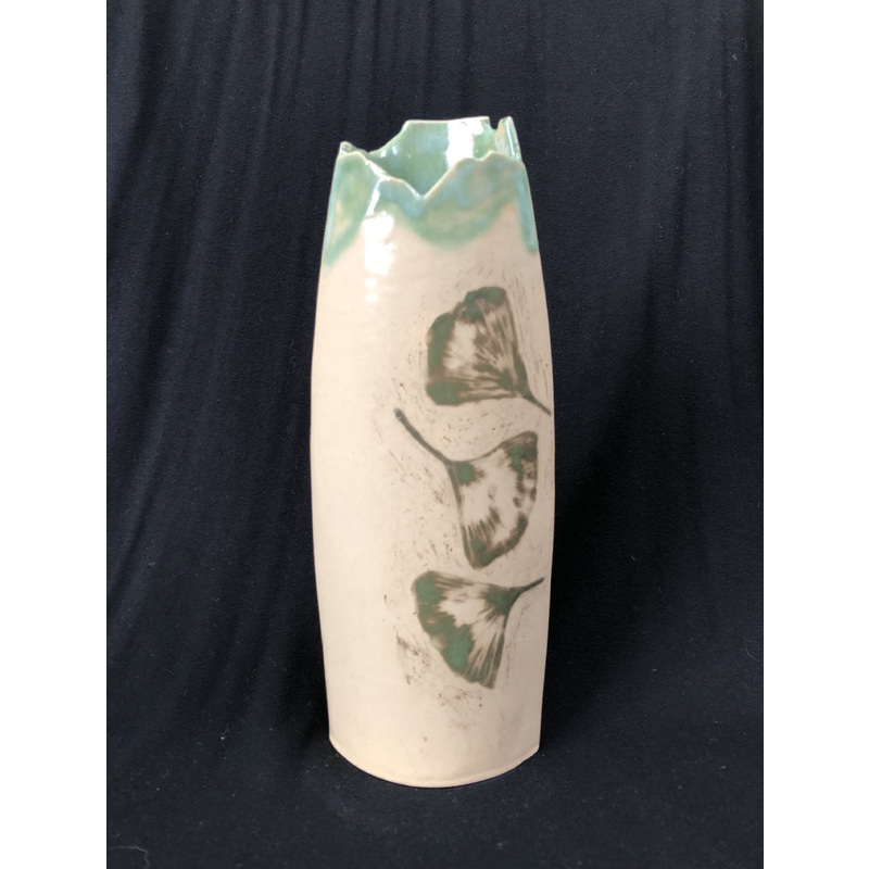 A Wash of Gingko Leaves Vase by Sarah Hunt Frank