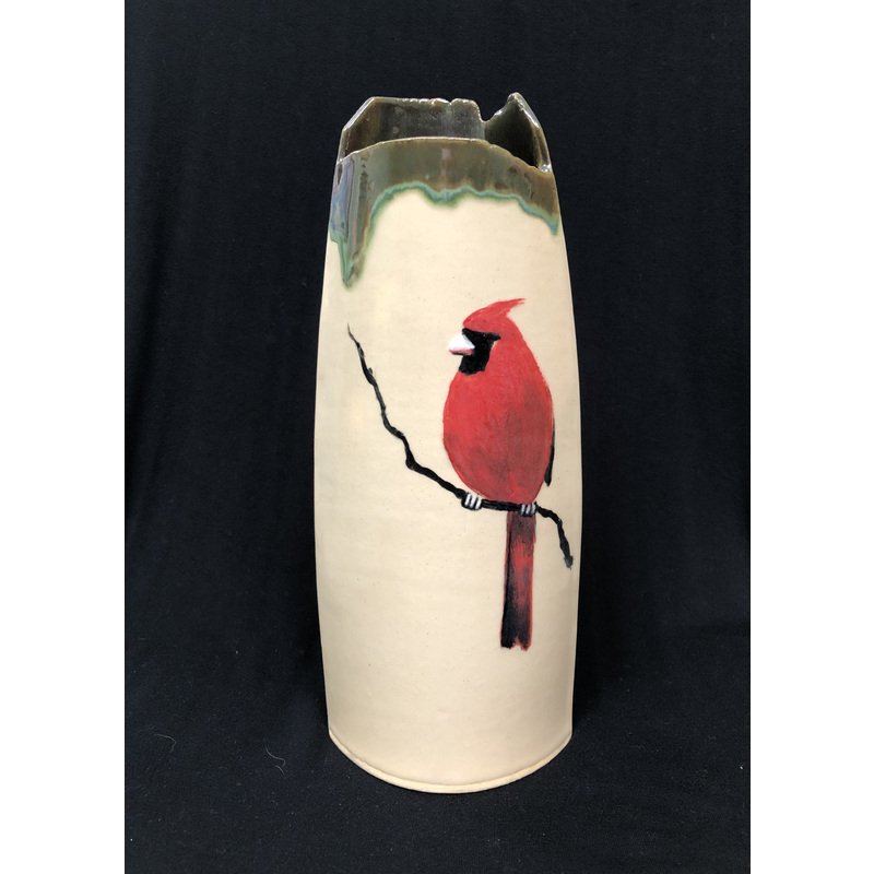 Cardinal Red Vase by Sarah Hunt Frank