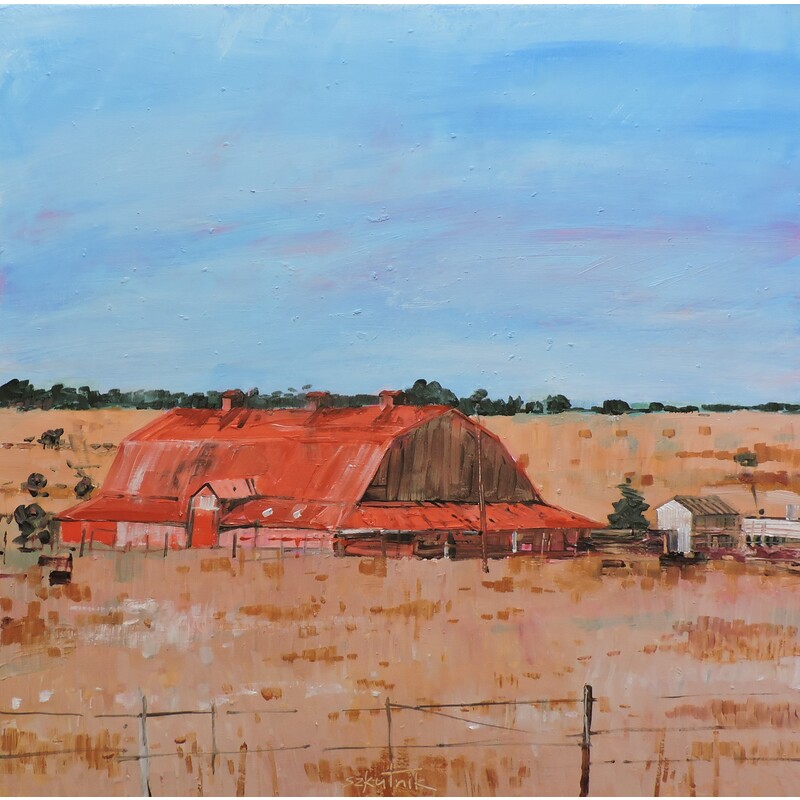 Barn in Red 17.75"x 18" by Richard Szkutnik