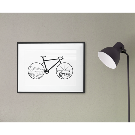 Medium poster frame mockup featuring a modern floor lamp 2022 el1