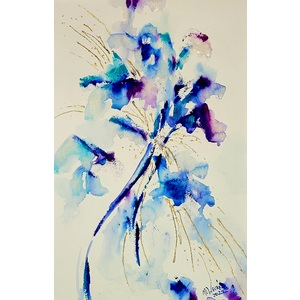 Sold   Blue Violets by Marylou Wecker