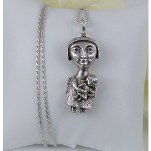 FAIRY DOLL Sterling Silver Handmade Necklace, Fine Art Doll  by Natalia Chebotar