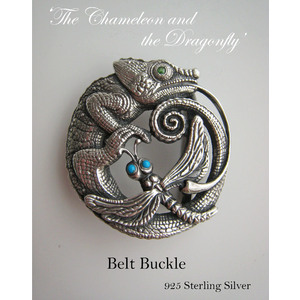 Women Fine Art Handmade Sterling Silver BELT BUCKLE, Animals Belt Buckle, Women Belt Buckle  by Natalia Chebotar