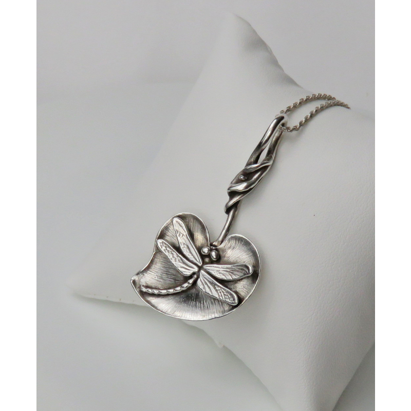DRAGONFLY Fine Art Sterling Silver Pendant, Dragonfly Handcrafted Necklace  by Natalia Chebotar
