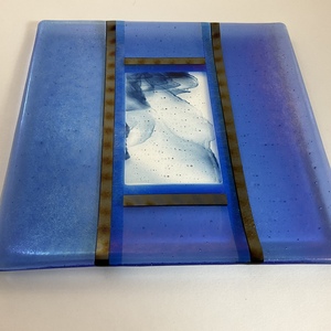 Glass Plate Blue - 8-1/4" by Christine  Freeburn 