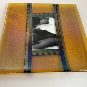 Glass Plate in Amber -8-1/4" by Christine  Freeburn 