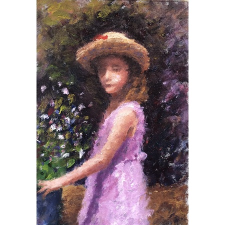 Medium girl in lavender dress