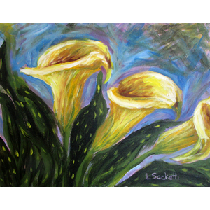 Calla Lilies 2 10" x 8" by Linda Sacketti