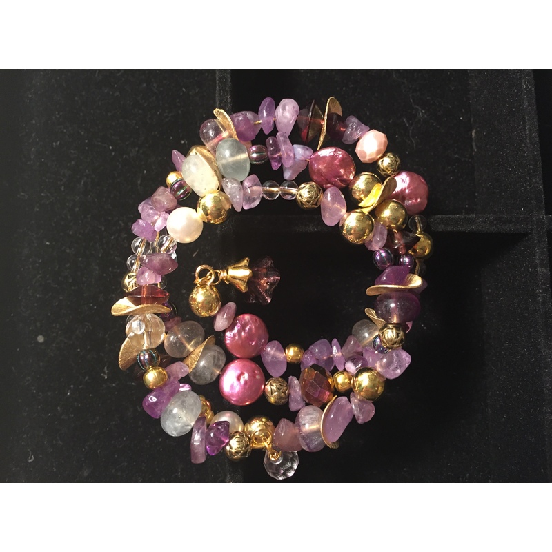 Purple Triple Twist Bracelet by Mary Abbott Hess