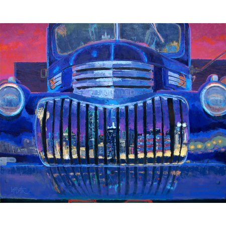 Medium old truck nocturne chrome never sleeps martin lambuth paints with credit cards acr 60x48